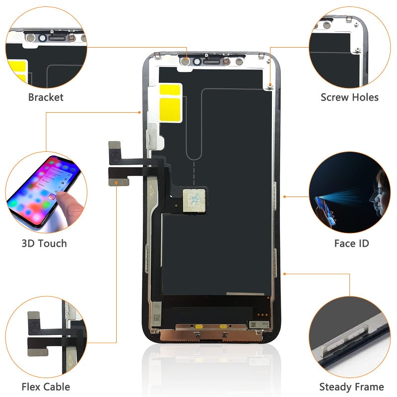 Bsz4uov استبدال شاشة آيفون 11 برو، إطار عرض LCD بحجم 5.8 بوصة مع شاشة تعمل باللمس ثلاثي الأبعاد لطرازات A2160، A2217، A2215 مع مجموعة أدوات الإصلاح + ملصق لاصق إطار مقاوم للماء + زجاج مقسى - Image 2